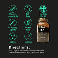 Feel Complete | Gut 3-in-1 | Premium Digestive Supplement | Probiotics & Digestive Enzymes & Prebiotics | Gut Health | Vegan | Made in The UK | 60 Capsules