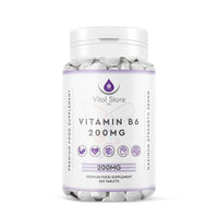 Generic Vitamin B6 200 mg High Strength 365 Tablets Vegan Tablets 1 Year Supply – Gluten Free Supplements for Red Blood Cell Formation, Dietary Supplement for Your Immune and Nervous System