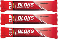 CLIF Bar Clif Bloks Energy Chews Strawberry - Sports Supplements, 60 g (Strawberry - 3 Packs)