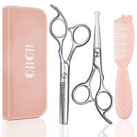 CIICII Kids Hair Cutting Scissors Shears Kit, Safe Round Tip Baby Scissors