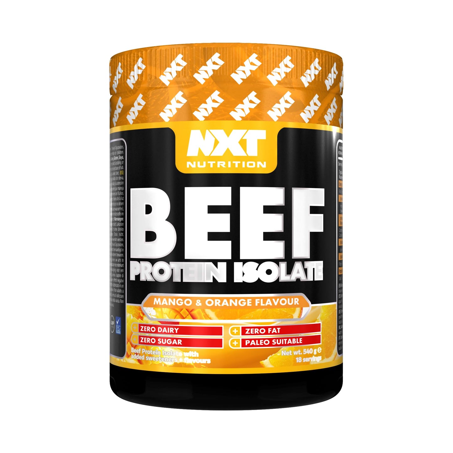 NXT Nutrition NXT Beef Protein Isolate 540g - High Protein Powder in Natural Amino Acids - Paleo, Keto Friendly - Dairy and Gluten Free | 540g | Mango & Orange