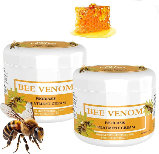 Generic 2PCS 30g Bee Venom Psoriasis Cream, Cvreoz Bee Venom Psoriasis Cream, New Zealand Bee Venom Cream, Fast-Acting Relief Bee Venom Cream Psoriasis Treatment Cream, Soothing Psoriasis Cream（30g*2pcs)