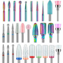 Depvko 30Pcs Nail Drill Bits Set Ceramic Diamond Bits for Safety Removal(3 Cases)