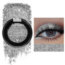DE'LANCI Silver Gray Glitter Eye Shadows Make up,Silver Metal Pressed Powder Eyeshadow,Shimmer Silver Grey Eyeshadow,Highly Pigmented&Waterproof, Long Wearing,Vegan&Talc Free #11