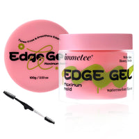 immetee Edge Control Gel with Brush, Hair Styling Gel Flyaway Hair Tamer for Afro Hair.（100g,3.52 oz） (Purple-Grapes)