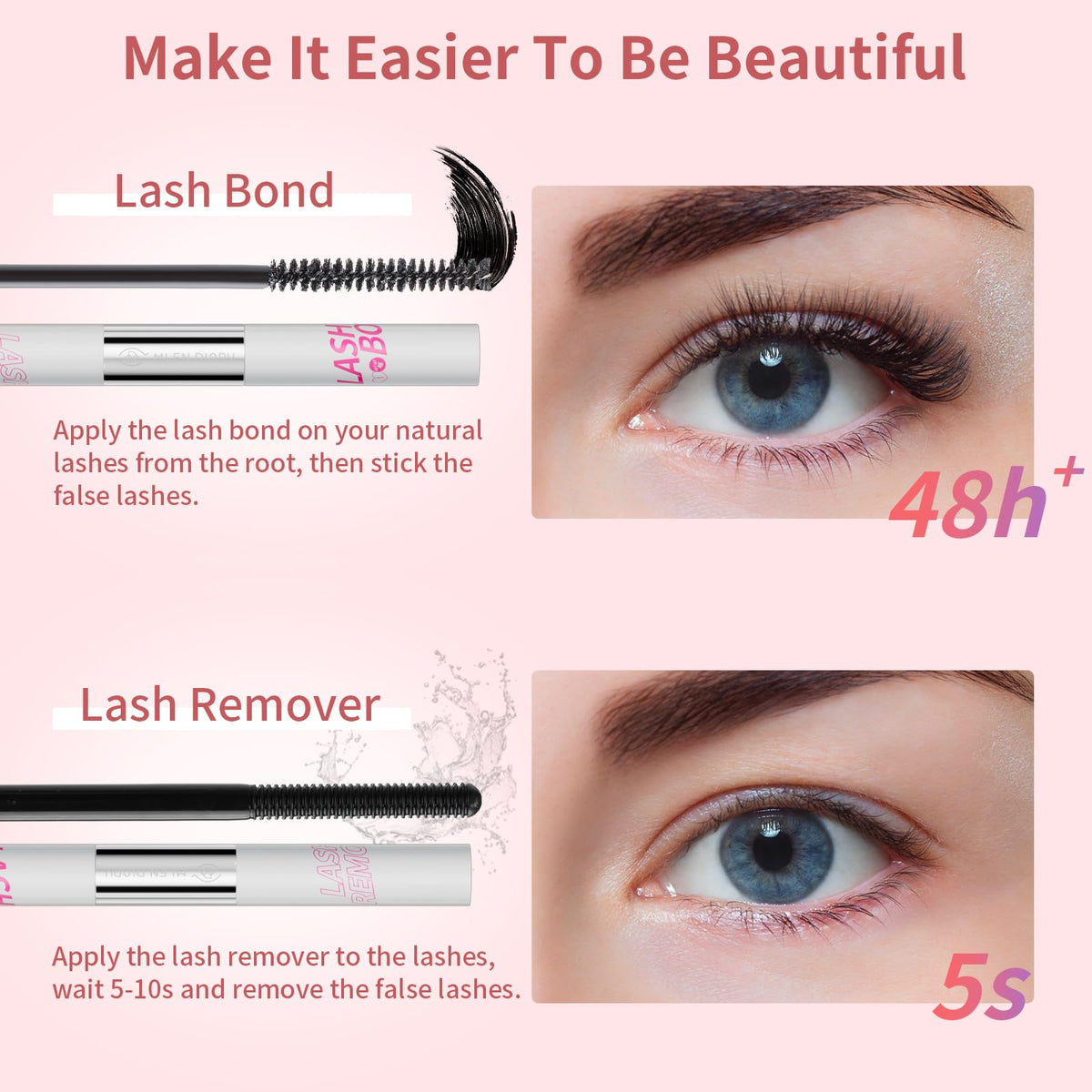 MLEN DIARY Mlen Diary Lashes Clusters, 132pcs 9-12mm False Lashes With Lash Bond and Seal Remover, Tweezers,Individual D Curl Manga Cluster Lashes, Natural Look DIY Eyelash Extension Kit