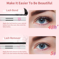 MLEN DIARY Mlen Diary Lashes Clusters, 132pcs 9-12mm False Lashes With Lash Bond and Seal Remover, Tweezers,Individual D Curl Manga Cluster Lashes, Natural Look DIY Eyelash Extension Kit