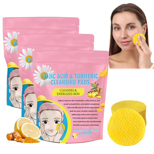 Benaewa 120Pcs Kojic Acid and Turmeric Pads for Women, Turmeric Cleansing Pads for Dark Spots