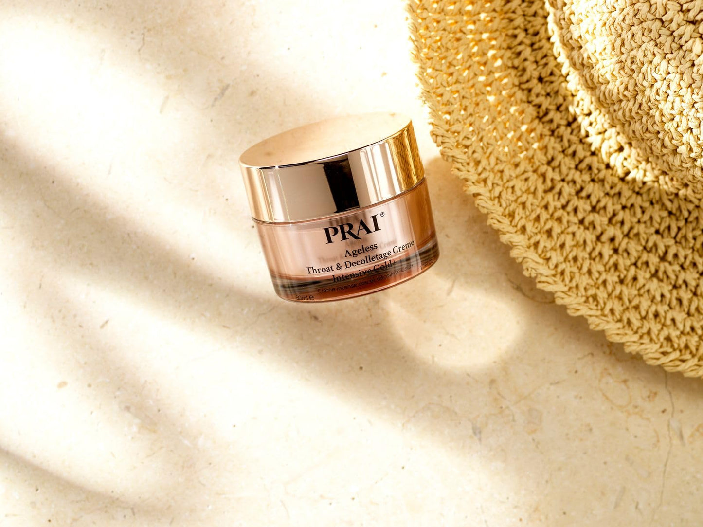 PRAI BEAUTY - Ageless Throat & Decolletage Crème Intensive Gold+ - Anti-Aging Formula, Reduces Fine lines and Wrinkles, 24k Gold Infused Visibly Hydrates neck and decolletage (50 ml (Pack of 1)