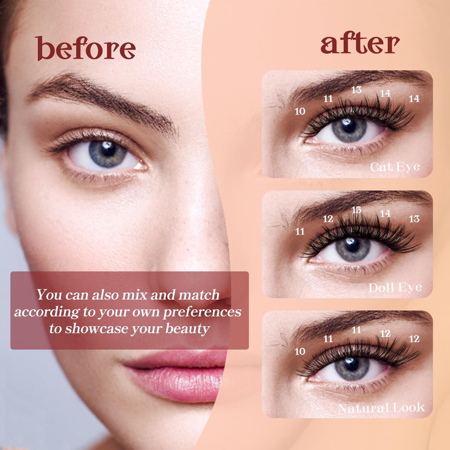 Higu clace Individual Lashes, 280pcs Lash Clusters Extensions D Curl Mix10-16mm 20D 30D 40D 50D Cluster Eyelashes Reusable Soft Wispy DIY Natural Lash Extension at Home - D Curl Mix10-16mm