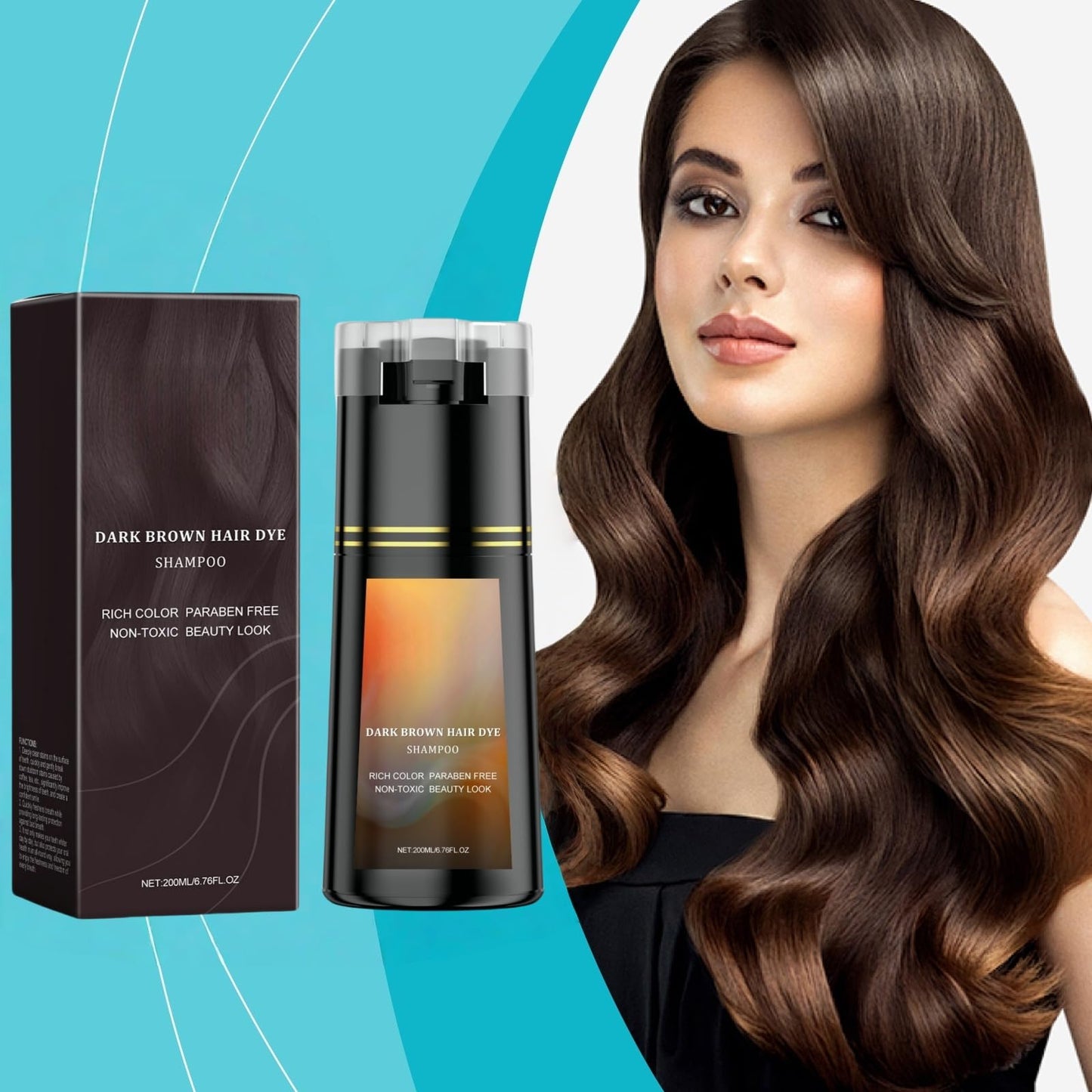 Dark Brown Polar Hair Dye Shampoo,Hair Dye Semi Permanent Color,3 in 1 Sha/mpoo,H/air Dye Shamp/oo,Ha/ir Care Dye Shampo/o,Dark B/rown Hai/r Dye Permanent(Dark Brown)