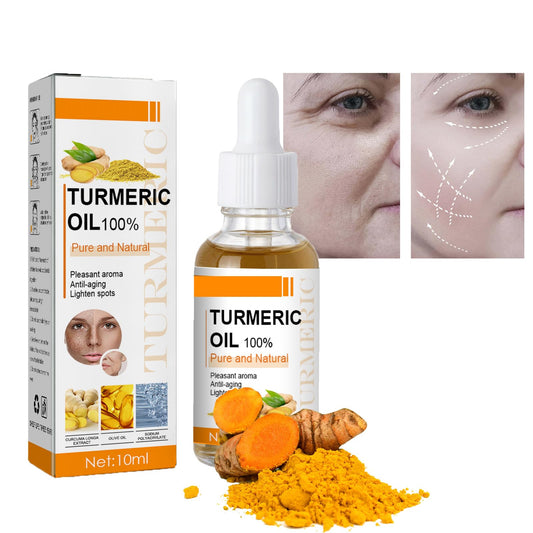 YUYUE-YY Turmeric Oil Facial Serum, Turmeric Spot Correcting Serum & Illuminating Serum, improves dullness, diminishes spots, improves skin tone, moisturises and illuminates, suitable for all skin type (10ML)
