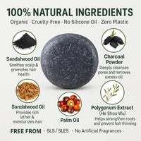 Generic Hair Shampoo For Men All Hair Types - Bamboo Charcoal Soap Deep Cleansing - Nourishing Plant Formula Strengthens Solid Shampoo Travel Friendly Plastic Free 60g (Bamboo Charcoal)