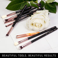 Niré Beauty Eye Brush Set - Award Winning Eye Makeup Brushes for Eyes and Brows Including Eye Shadow Brush Set, Eyebrow Brush and Tweezers
