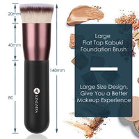 KINGMAS Flat Top Foundation Brush, Premium Kabuki Makeup Brush for Liquid, Blending, Cream, Powder,Blush Buffing Stippling Face Makeup Tools