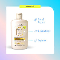 HASK Bond Building Rinse-Out Deep Conditioner with Triple Bond Complex & Argan Oil, Repairs Damage, Softens, Adds Moisture, Sulfate-Free, Cruelty-Free, Colour-Safe – 236 ml