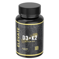 ElevateSupplementsNI Elevate Supplements Vitamins D3 + K2, 60 Capsules | High Strength Vitamin Supplement for Bone, Brain, Heart, Immune & Muscle Support | Bioactive & Antioxidant Formula | Daily Calcium Absorption Aid