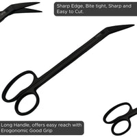 Sandbros Toenail Scissors Extra Long, 19 cm, Stainless Steel with Micro Teeth (Black..)