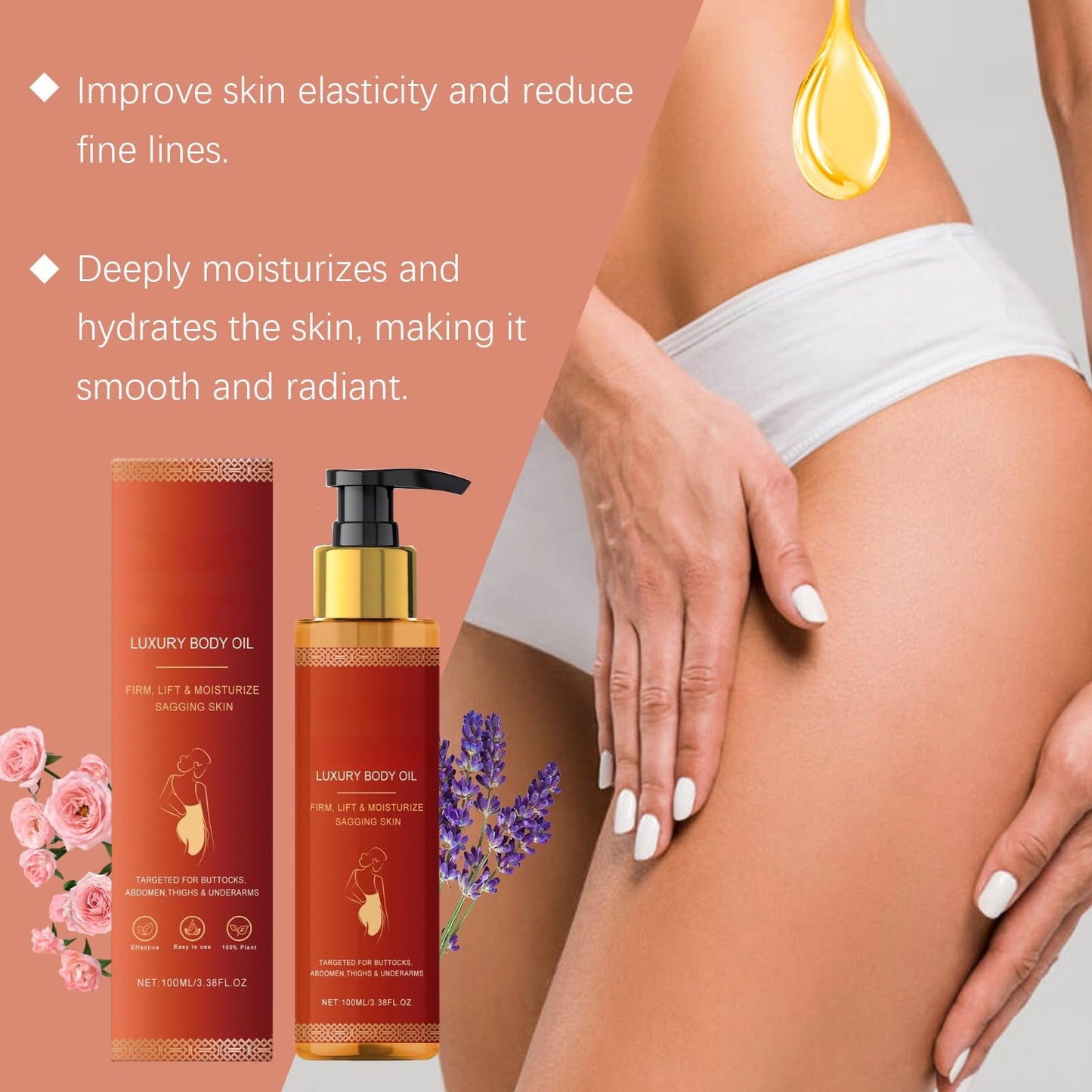 100ml Ma/Gic Firming Body Oil,Ma/Gic Oil for Skin,Collagen Lifting Body Oil,MaG/ic Lux/ury Body O/il,Firming Body Lotion for Women,BodyOil for Dry Skin,Moisturizing Lotion for Smooth, Radiant Skin