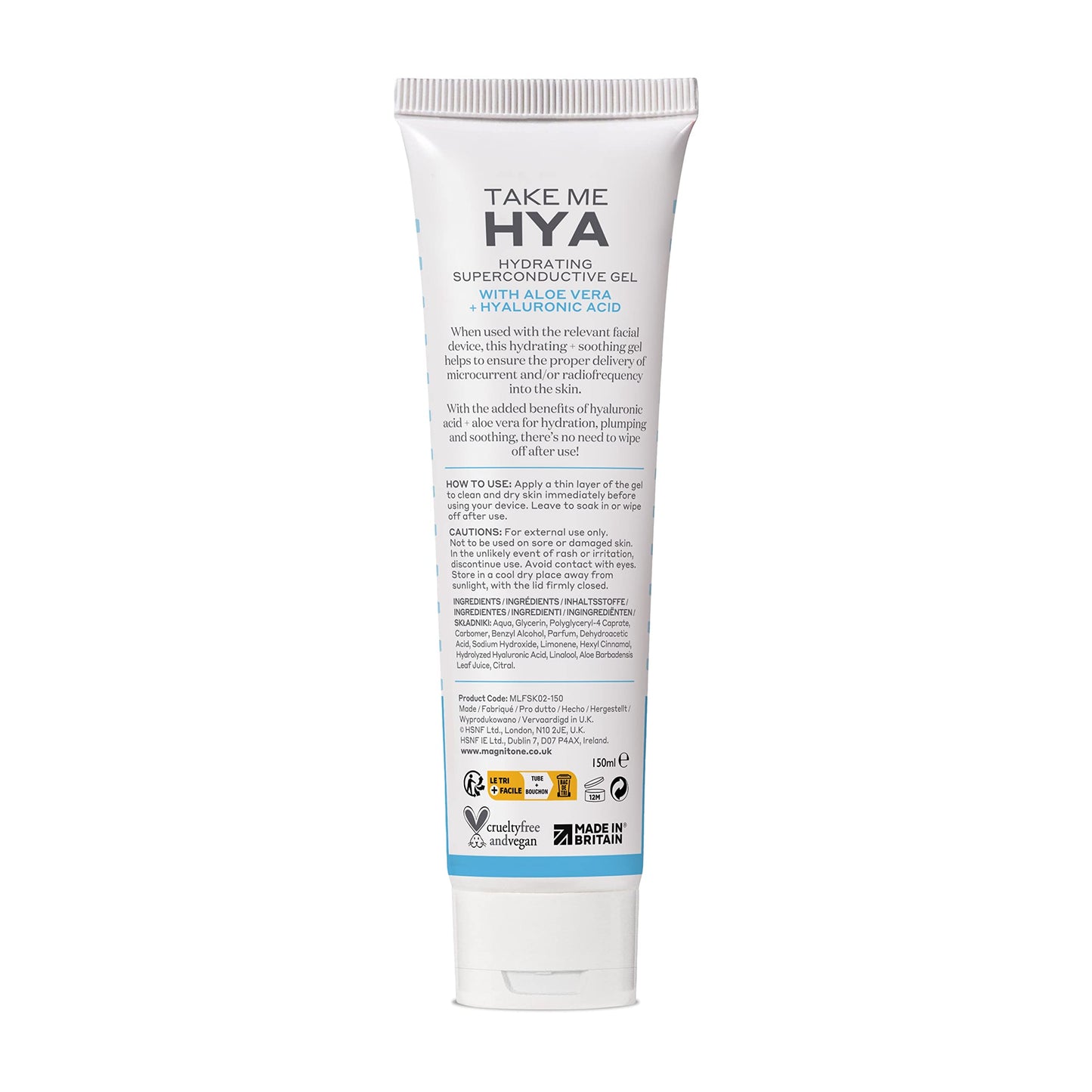 Magnitone MAGNITONE Take Me Hya Hydrating Superconductive Gel – Hyaluronic Acid + Aloe Vera Face Gel for Microcurrent & Radiofrequency Facial Devices – Lightweight Gel to Help Hydrate and Soothe Skin – 1 Pack