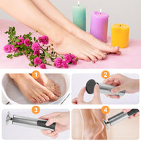 jianyana Jianyana 2 in 1 Electric Foot File, 6-Speed Pedicure Sets for Feet Electric Foot File Hard Skin Remover for Dry Dead Hard Skin Feet Callus Remover for Feet Care Exfoliator (Silver)