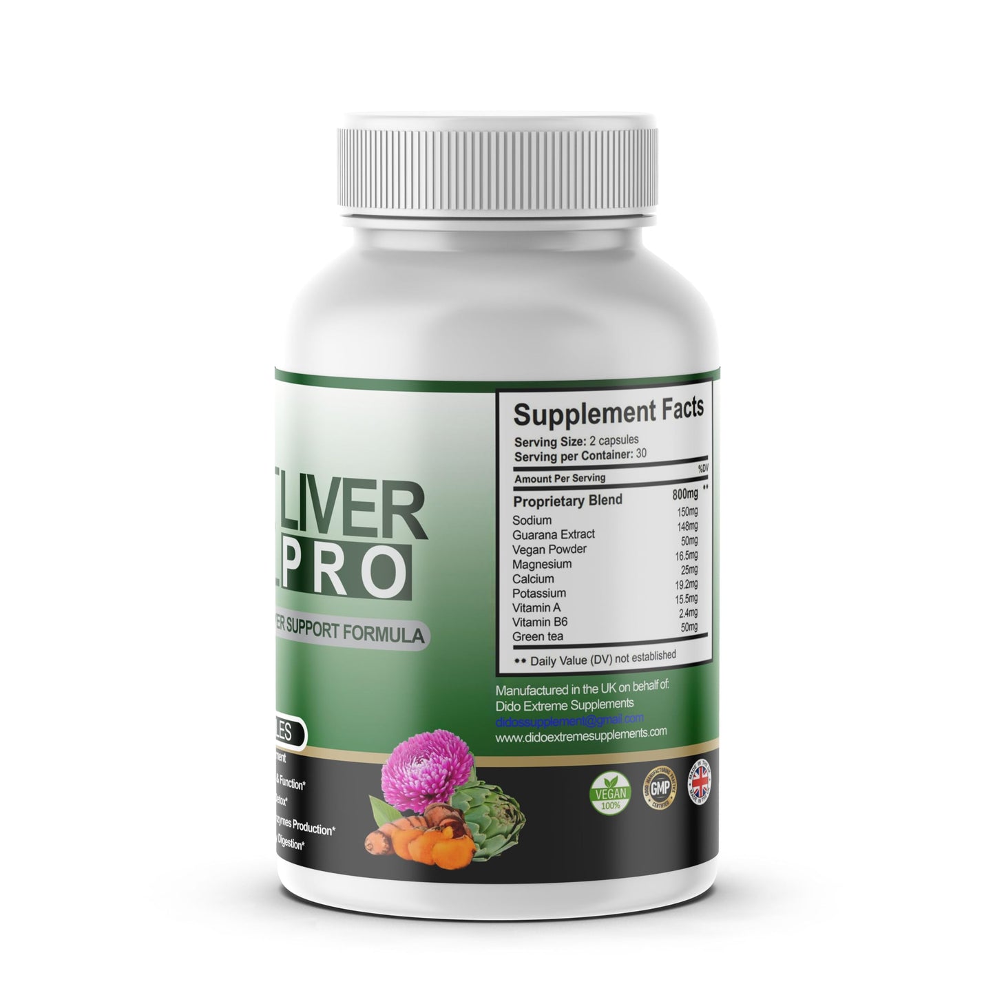 ReLiver Pro Advanced Support Formula/Liver Function & Natural Ingredients - 1 Month Supply - Dido Extreme Supplements