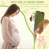 Kaempe Labour Birthing Comb, Wooden Birth/Wave Comb, Labour/Postpartum Essentials, Perineal Massage Tool, Hospital Bag Essentials, After Birth for Mum