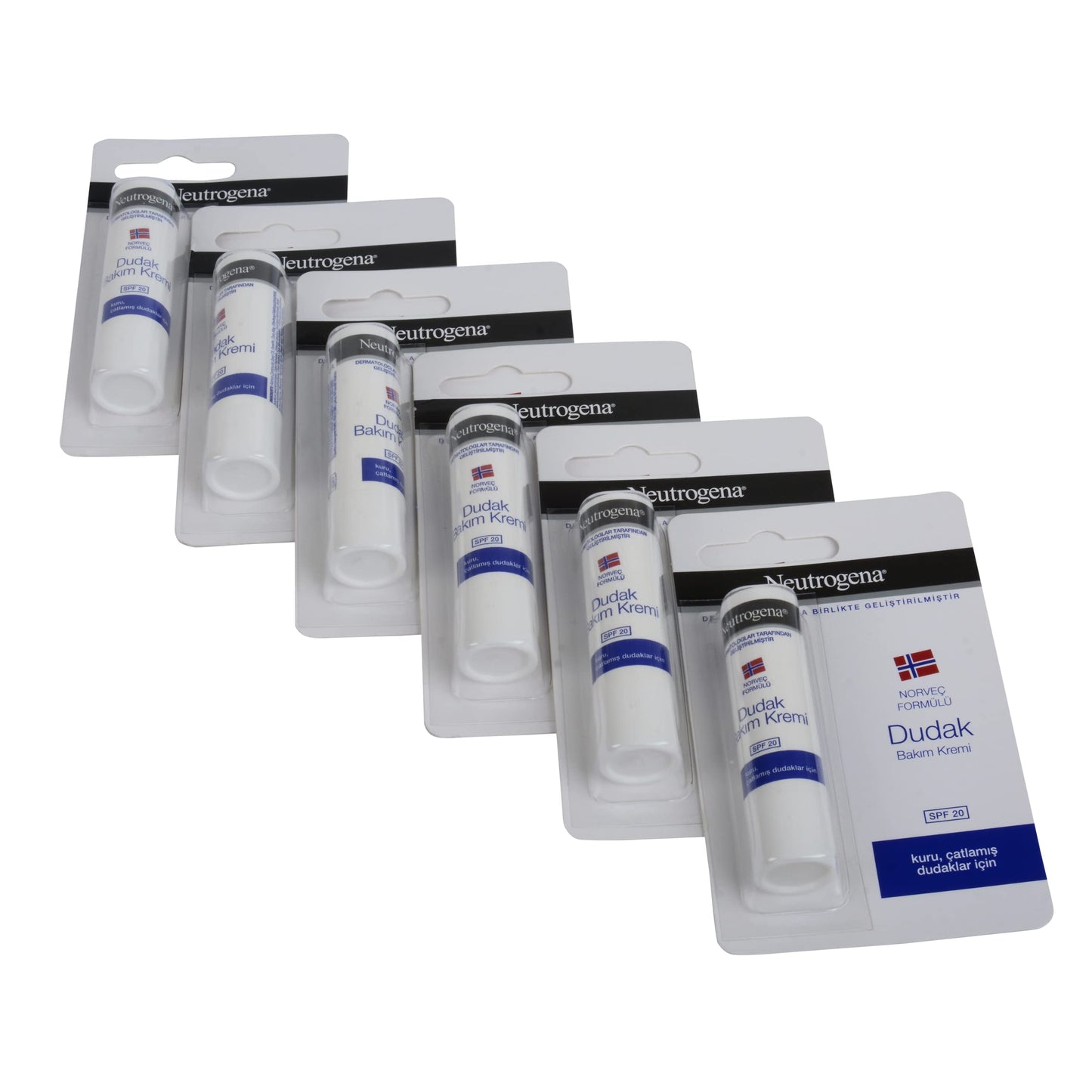Neutrogena Lipcare Stick Norwegian Formula, for Dry and Chapped Lips, Lip Care.4.8g (Pack of 6)