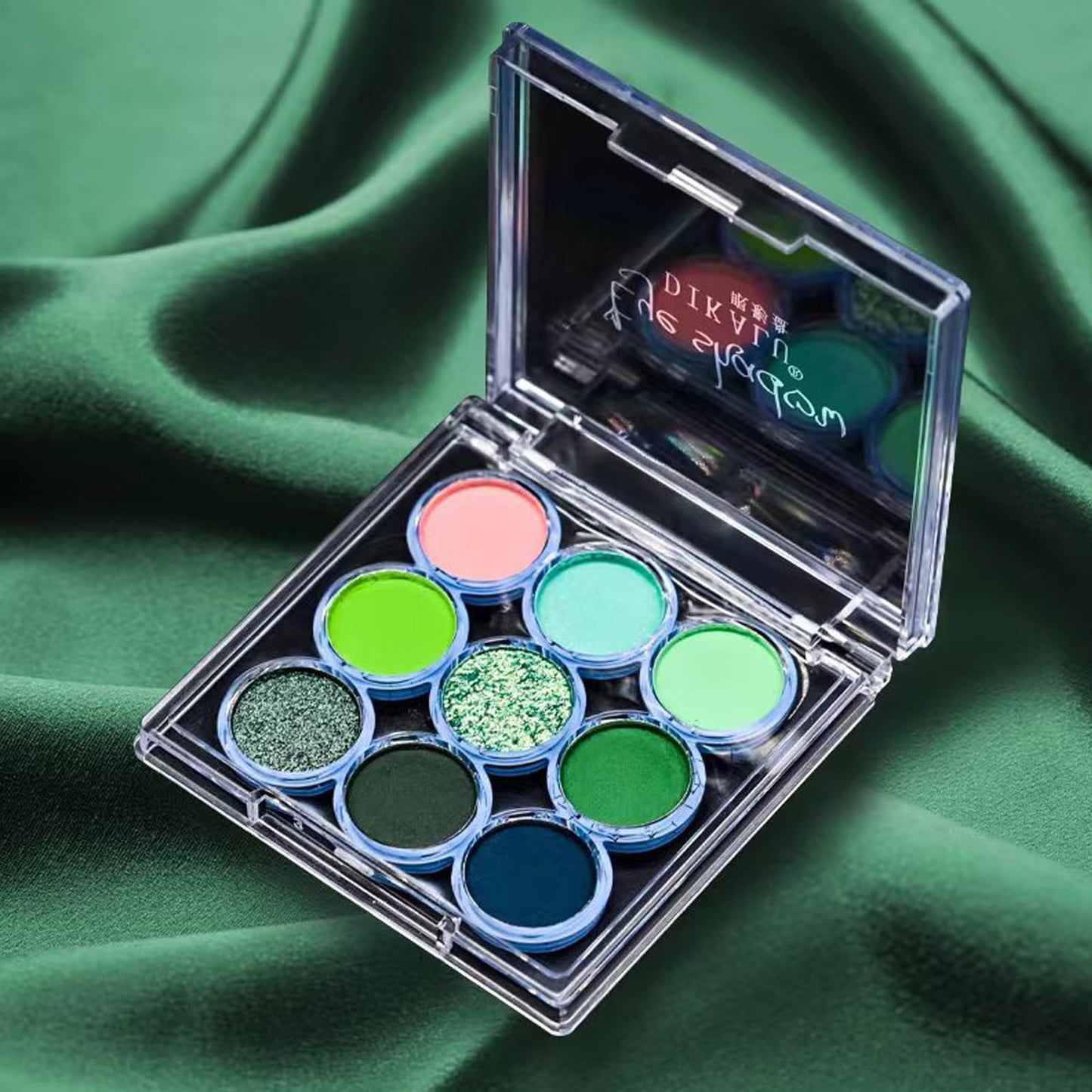 GEEWHILE Green Eyeshadow Palette, Cyan Dark Green Eye Shadows Palette For Women Long Lasting Waterproof Shimmer Matte Eyeshadow Make-Up Palettes Highly Pigmented Blendable Cyan Forest Green Eyeshadow Pallet