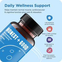 Honest + Good Magnesium Glycinate 750mg Capsules | 150mg Elemental | 3 Month Supply | High Strength & Absorption Supplement | Pure & Natural Vegan Ingredients with No Fillers | Small Batch & UK Made