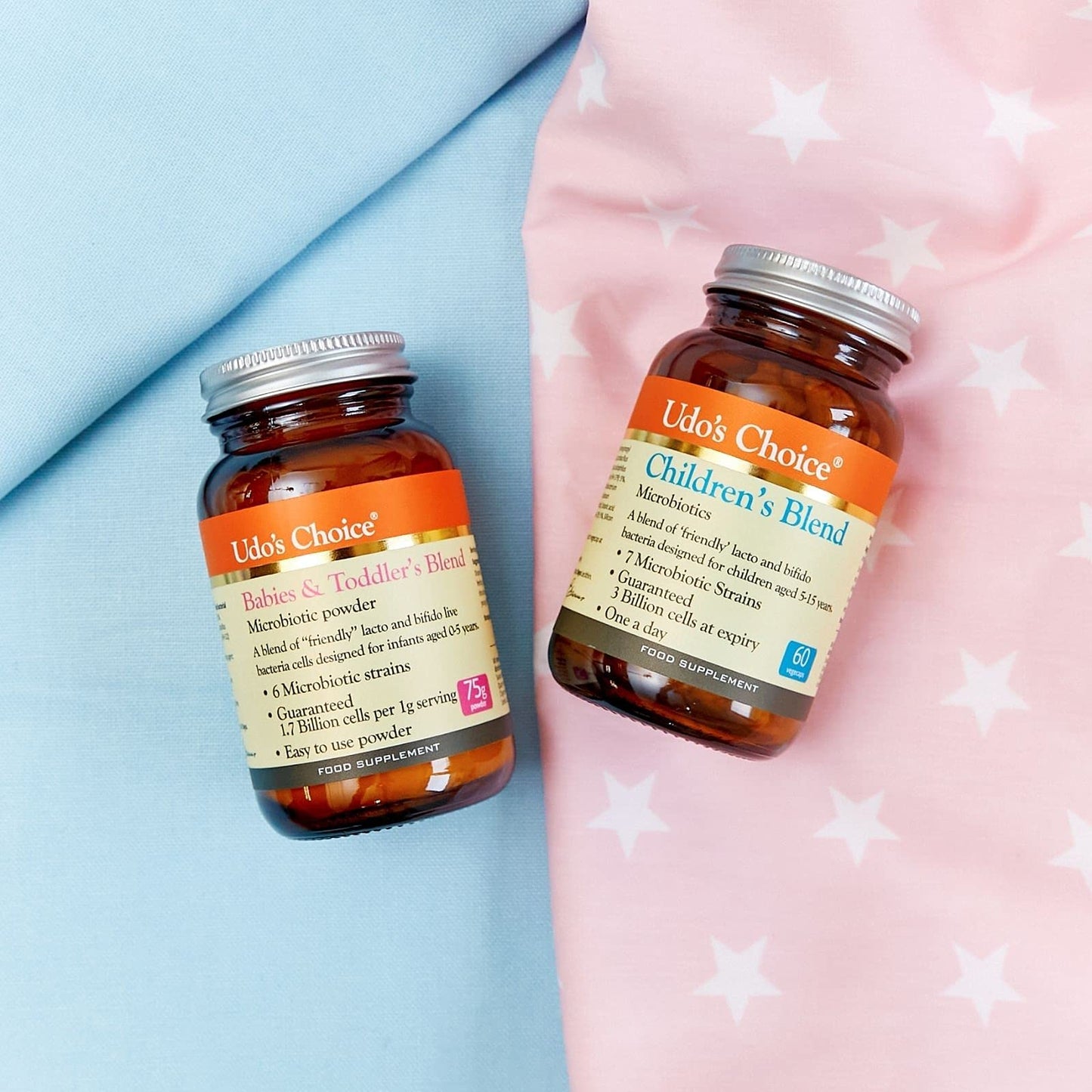 Udo's Choice Babies & Toddlers Blend Probiotics - 6 Microbiotic Strains - Lacto & Bifido Bacteria - Easy to Use Powder - Infants 0-5yrs - 75g Powder