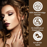 Herbal Magic's Organic Indigo Powder for Hair, USDA, Herbal Hair Dye, Natural Hair Mask/Color - Free from Fillers & Preservatives-100g