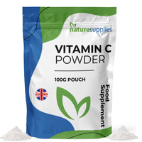 naturesupplies High Strength Vitamin C Powder 100g, VIT C Ascorbic Acid, Pure, Non-GMO & Vegan-Friendly, Immune Support Supplement, No Chemicals, Pharmaceutical Grade, Made in The UK by Naturesupplies