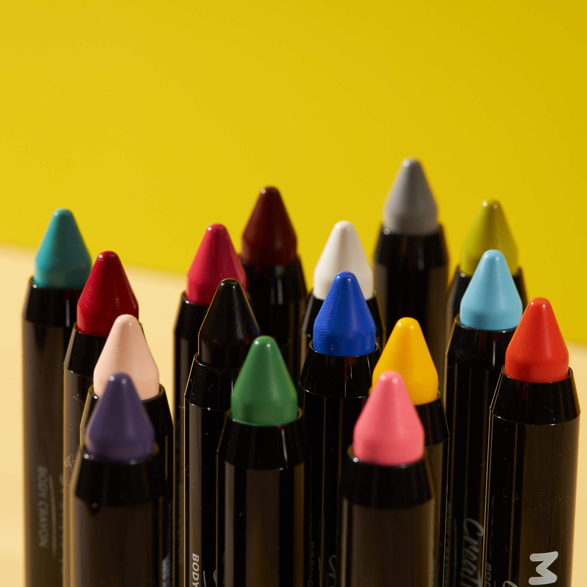 Moon Creations Face Paint Stick Body Crayons | Yellow | 3.2g | Sweat Proof & Water-Resistant Face Paint | Cruelty Free, Made in UK | For Kids, Adults, Fancy Dress, Festivals, Halloween