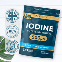 Iodine Tablets 500mcg | High Strength Iodine Supplement | 365 Vegan Tablets | by Carlyle