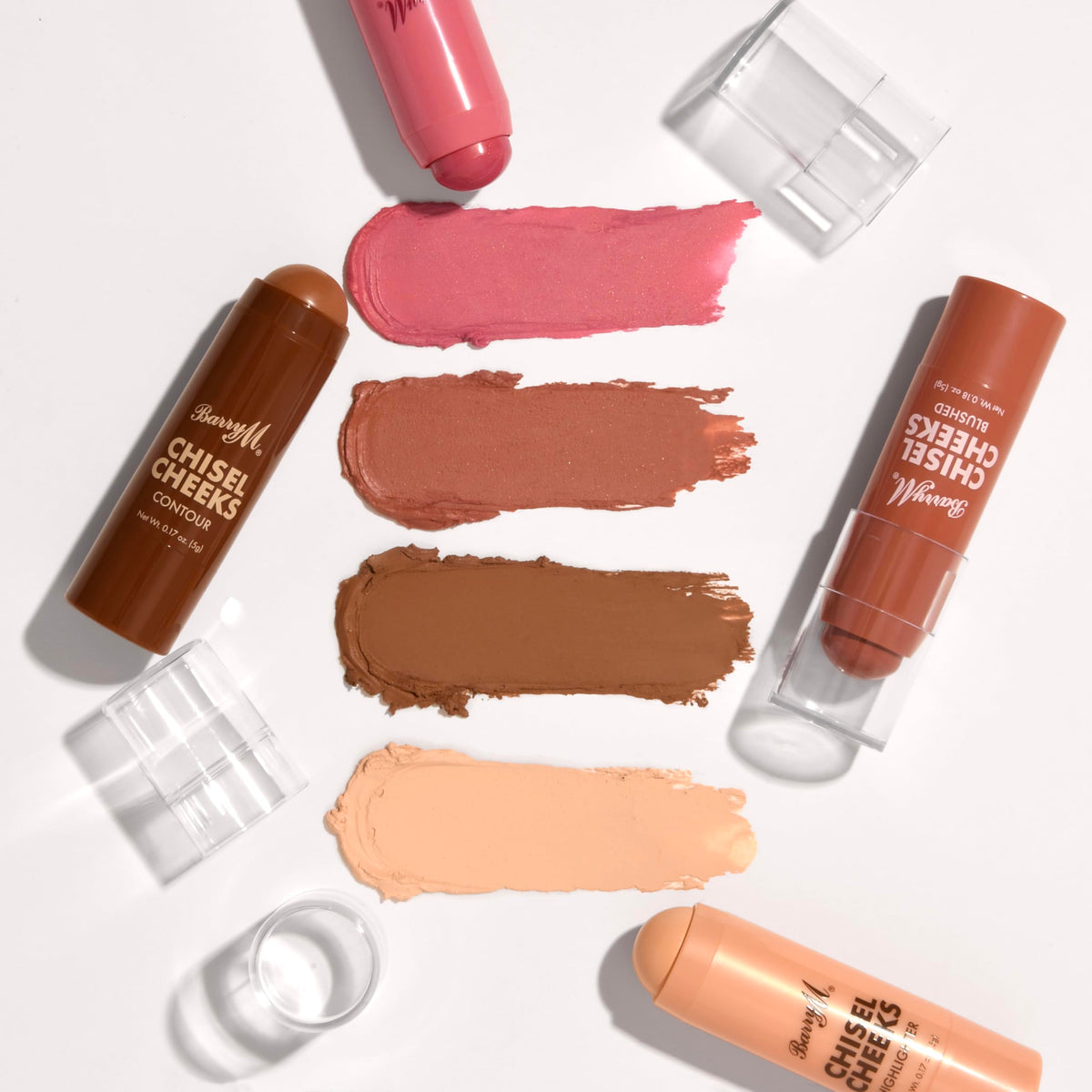 Barry M Chisel Cheeks Blush Creams, Shades Pink Blushed & Rosey | Cheek Blusher Creams