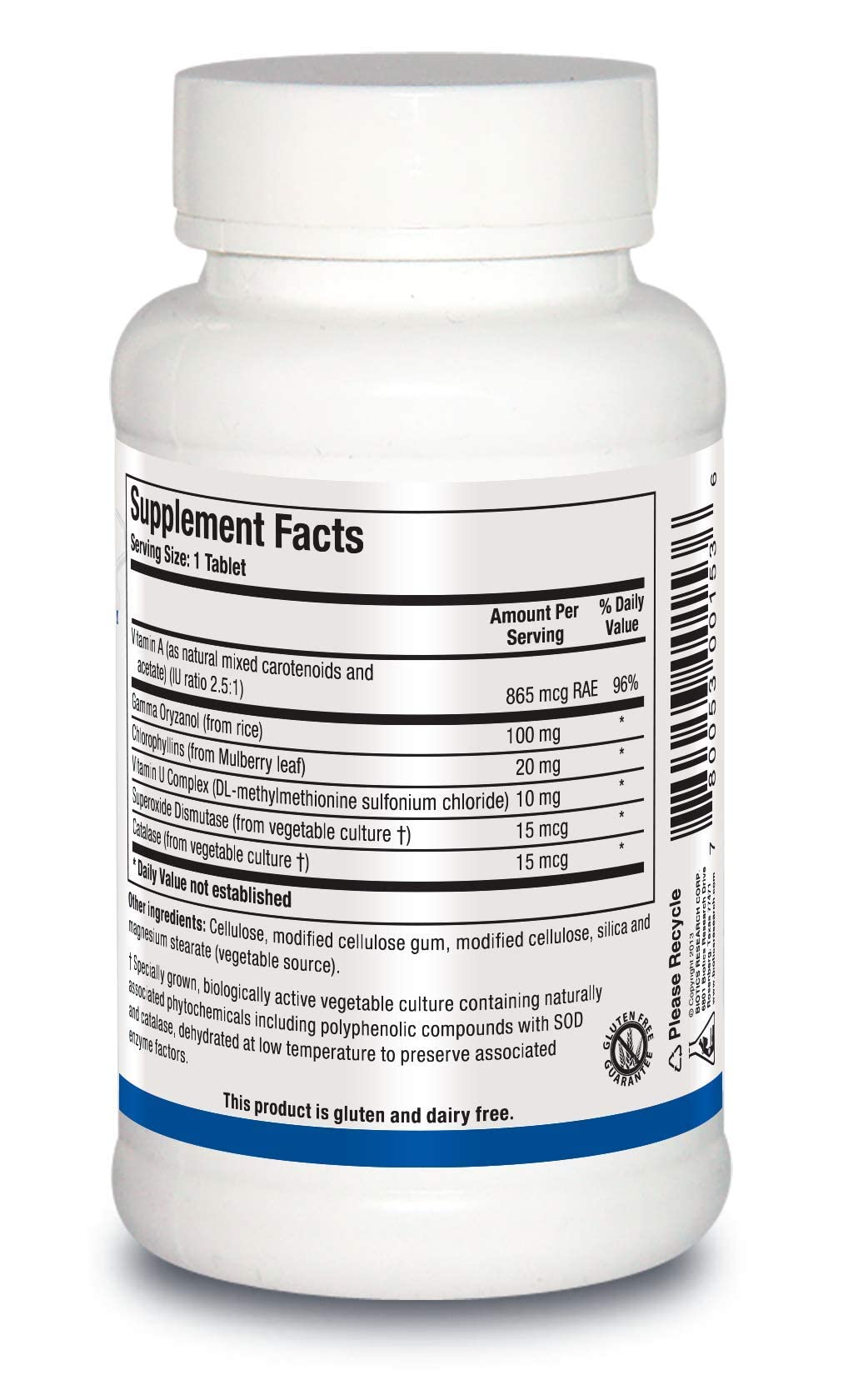 BIOTICS Gastrazyme from Research, Supplies Vitamin U Complex, Chlorophyllins, Gamma Oryzanol, 90 Tabs