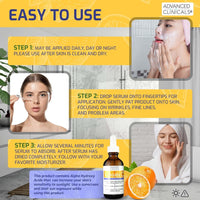 Advanced Clinicals Brightening Vitamin C Face Serum Anti Aging Eye Serum | Potent Vitamin C Face Moisturizer Acne Facial Serum For Dark Spot Treatment, Wrinkle Repair, & Uneven Skin Tone, 1.75 Fl Oz