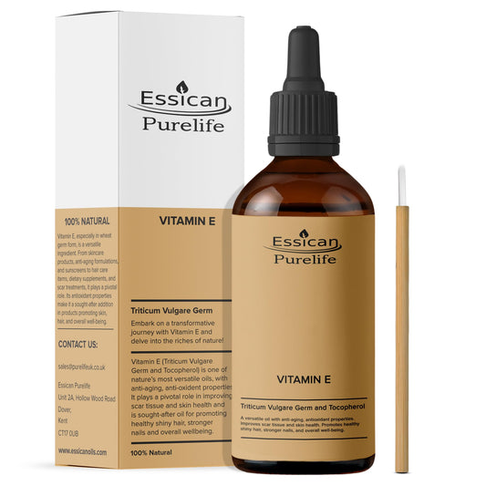Essican Purelife Premium Vitamin E Oil - 100% Pure Vitamin E Oil For Face, Hair & Nail - Vitamin E Oil For Skin, Vitamin E Oil For Hair &, Scalp, Vitamin E For Scars - Vitamin E Vegan & Cruelty-Free - 100ml