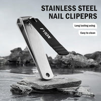 FVION Large Straight Blade Nail Clippers for Thick Toenails - Professional Stainless Steel Fingernail Clippers - Powerful Thick Nail Cutter for for Senior, Men and Women