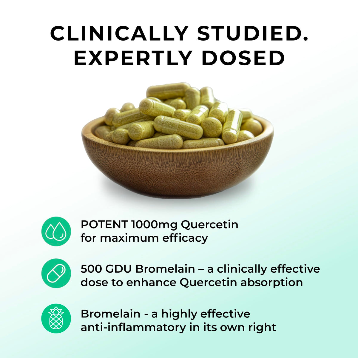 LOVE LIFE SUPPLEMENTS Quercetin & Bromelain Supplement | 60 Capsules -30 Servings | Powerful Antioxidant | 1000mg Quercetin (from Sophora japonica) and 500 GDU Bromelain (from Pineapple) per Serving | Love Life Supplements