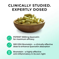LOVE LIFE SUPPLEMENTS Quercetin & Bromelain Supplement | 60 Capsules -30 Servings | Powerful Antioxidant | 1000mg Quercetin (from Sophora japonica) and 500 GDU Bromelain (from Pineapple) per Serving | Love Life Supplements