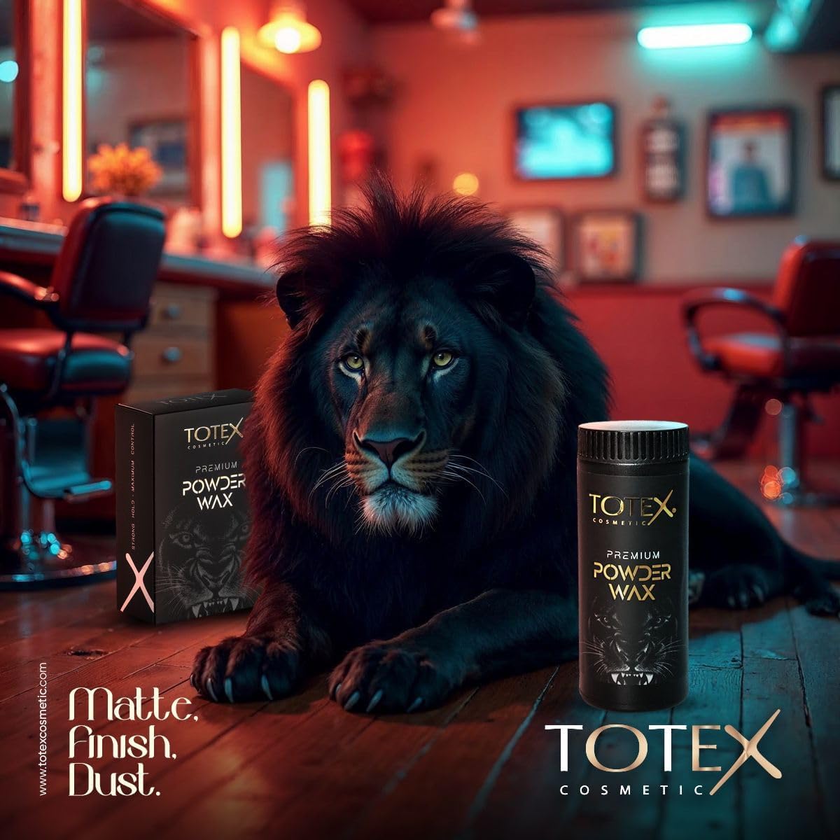 Totex Premium Hair Styling Powder Wax 20g + Wahl Style Gold Flat Top Comb | Volumising Thickening Matte Dust | Ultra Strong Hold & Matte Finish for Hair and Beard Styling
