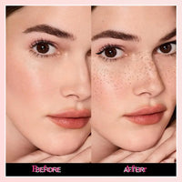 ZoeyShine 2 in 1 Freckle Stamp and Black Liquid Eyeliner, Waterproof Natural Lifelike Makeup, Long Lasting Soft Spot Pen Glitter Fake Freckle Stamp and Eyeliner Pencil (# LIGHT)