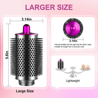 ZEPHBLOW Large Round Brush Compatible with Dyson Airwrap Attachments, Bigger Oval Round Volumizing Brush Compatible with Air Wrap, Shiny Voluminous Styles, Rose
