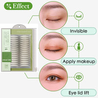 Natural Invisible Single Side Eyelid Tape Stickers(320Pcs,Szie 4MM） Medical-use Fiber Eyelid Correction Strip, Instant Eye Lift Without Surgery, Perfect for Droopy,Hooded, Uneven Mono-Eyelids
