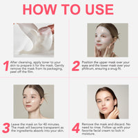 Collagen Face Mask, Hydrating Overnight Hydrogel Mask, Deep Collagen Anti Wrinkle Firming Lifting Moisturizing Face Mask- 4 Pack