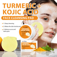 Turmeric Kojic Acid Pads - 30 Pads Kojic Acid and Turmeric Pads - Turmeric Face Pads for Dark Spot - Exfoliating Cleansing Pads for Face & Body - Turmeric Pads for Even Skin Tone, Pore Cleansing