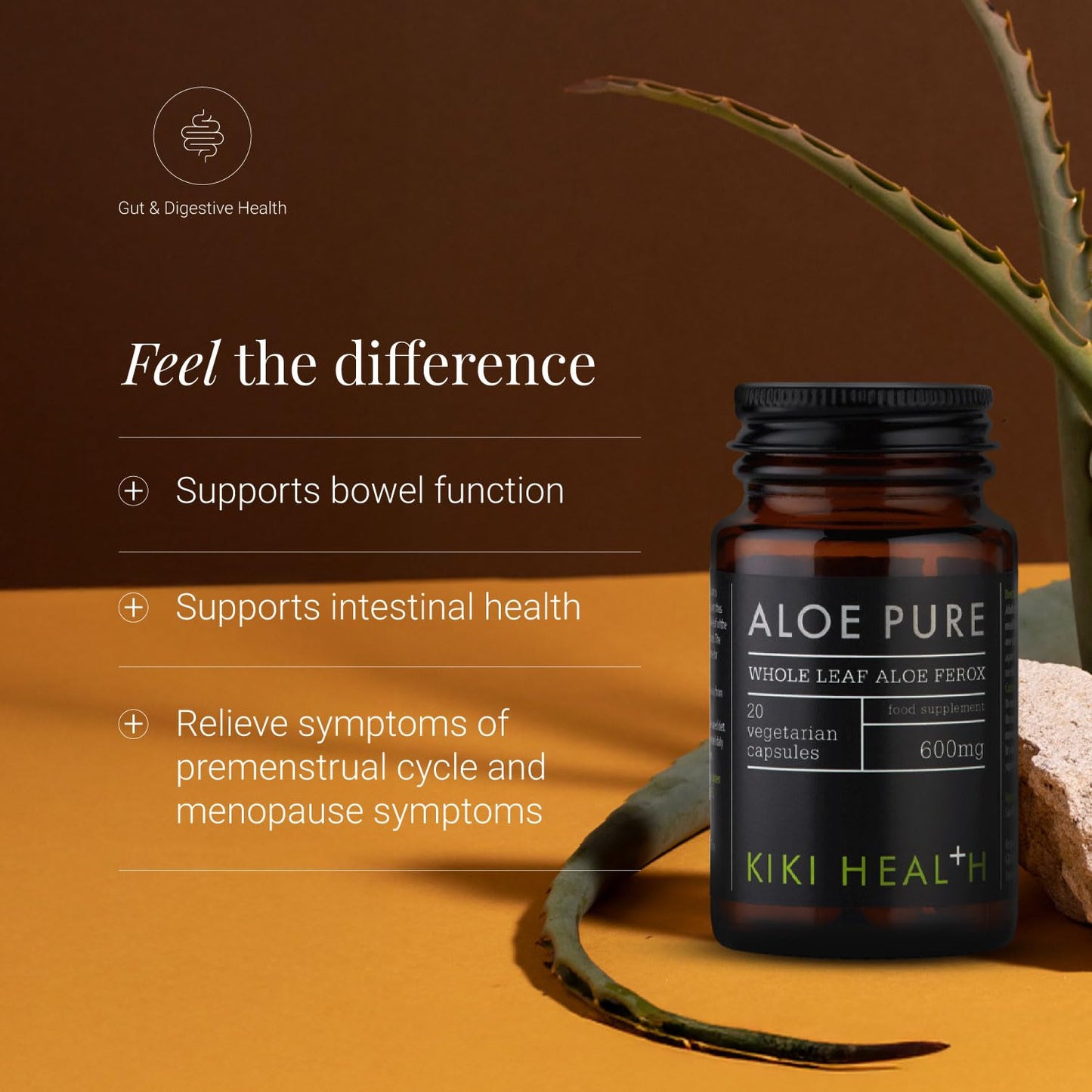 KIKI HEALTH KIKI Health - Aloe Pure Capsules - 100% Freeze-Dried Aloe Ferox - Natural Digestive Cleanse & Gut Health Support - Bowel & Intestinal Health - Toxin Flush & Detox Supplement - 20 Capsules