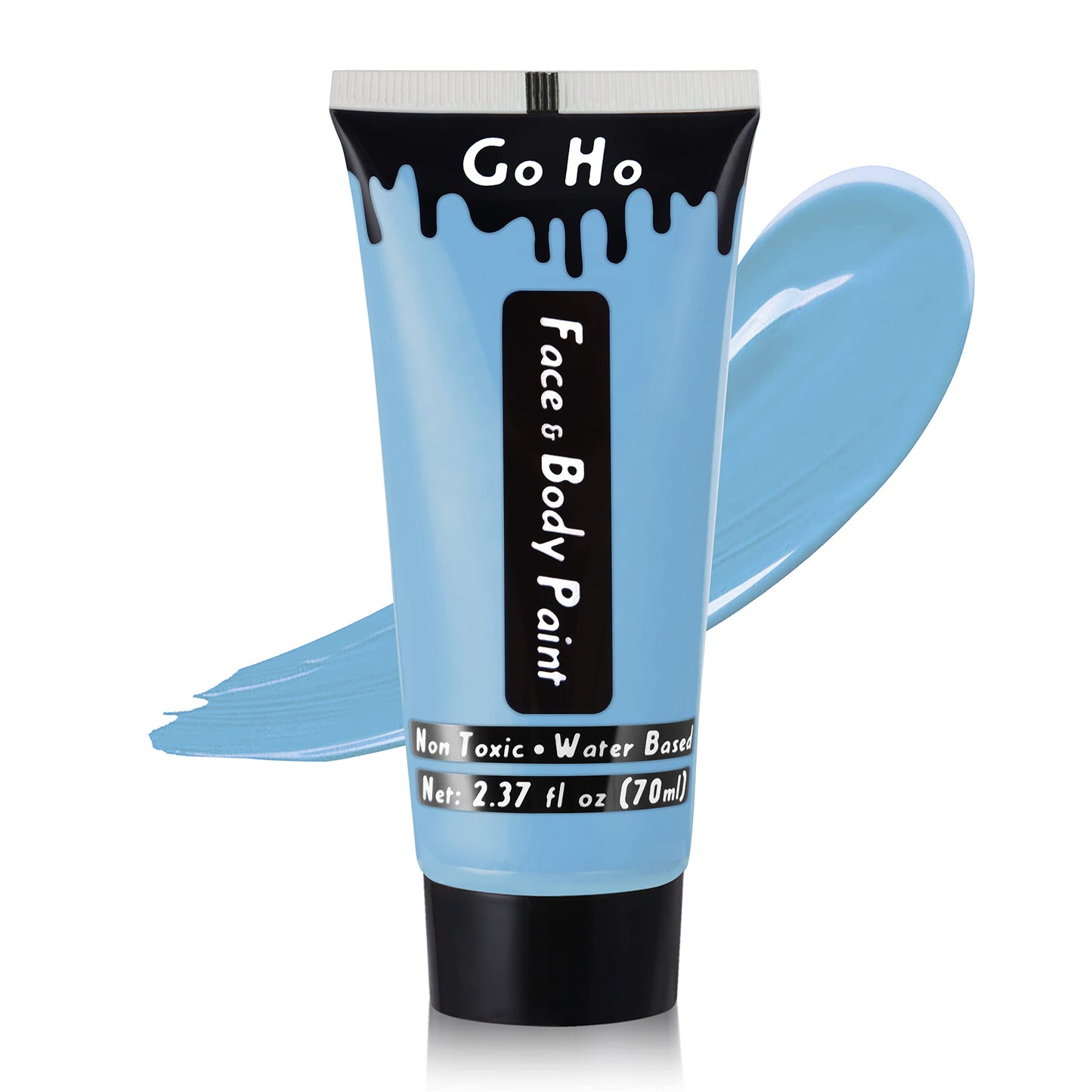 Go Ho Light Blue Cream Face Body Paint(2.37oz,70ml),Water Based Pale Blue Face Paint,Light Blue Makeup Face Painting Kit for Kids Party SFX Cosplay Costumes Festivals Halloween Makeup